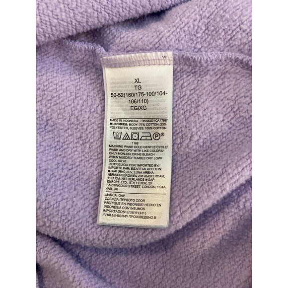 GAP Womens Sweatshirt Size XL Purple Lilac Color Unique Eyelet Sleeves Casual - Picture 7 of 11